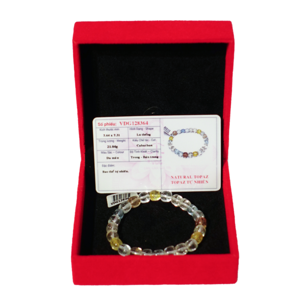 Vòng Tay phong thuỷ Đá Topaz tự nhiên - Hình ảnh 2