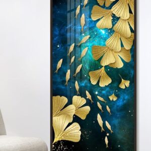 Tranh Đàn Cá Chép Bơi Quanh Những Chiếc Lá BRO3633