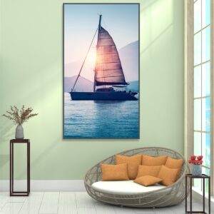 BRO6276 Tranh Canvas Thuyền Buồm Xuôi Gió Trên Biển Lặng