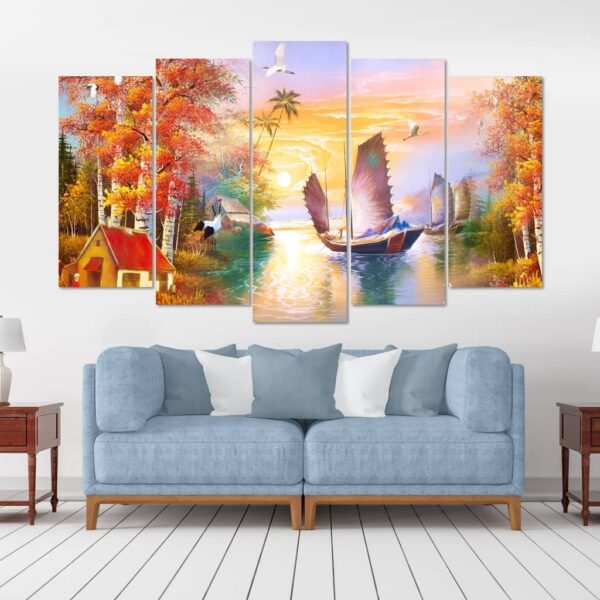 BRO5274 Tranh Canvas Thuận Buồm Xuôi Gió Sơn Dầu