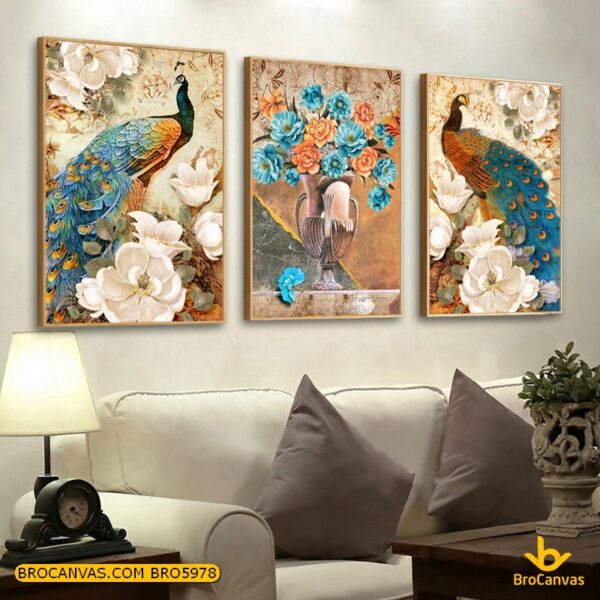 BRO5978 Tranh Chim Uyên Ương Phong Cách Hiện Đại