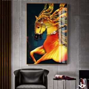 BROK3869 Tranh Chú Ngựa Vàng