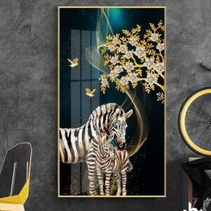BROK3875 Tranh Mẹ Con Ngựa Vằn