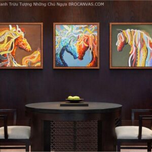BROK3891 Tranh Trừu Tượng Những Chú Ngựa
