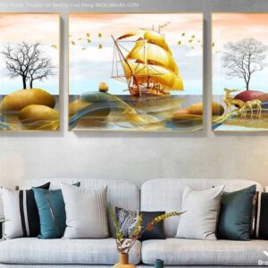 BROK3932 Tranh Thuyền Và Những Con Sóng