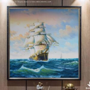BROP4749 Tranh Trang Trí Thuyền Buồm Cổ Điển