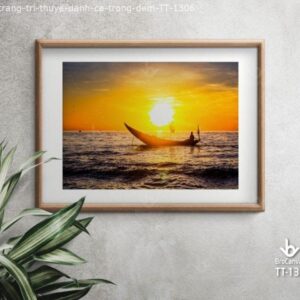Tranh Trang Trí Phong Cảnh: “Thuyền Đánh Cá Hoàng Hôn” TT-1306