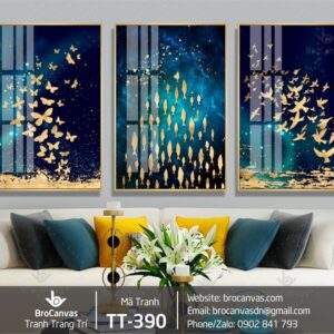 TT-390 Tranh 3D Cánh Bướm – Cá Chép – Chim Én