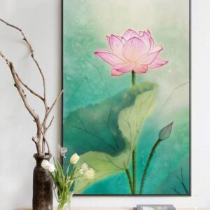 Tranh Hoa Sen Sơn Dầu Tao Nhã BRO3386