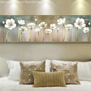 Tranh Sơn Dầu Hoa Cúc Trắng Tinh Khôi BRO3434