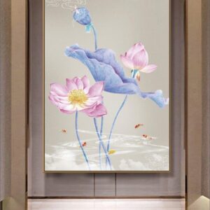 Tranh Hoa Sen Sơn Dầu Đơn Giản BRO3436