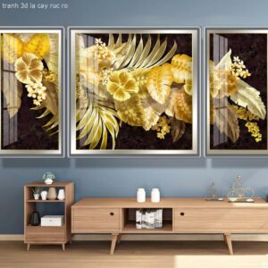 Tranh 3D Lá Cây Rực Rỡ BRO3491