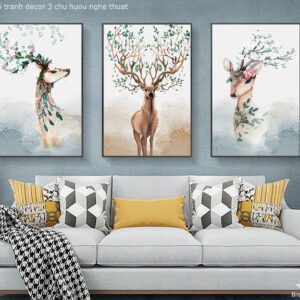 Tranh Decor 3 Chú Hươu Nghệ Thuật BRO3495