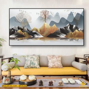 BRO6266 Tranh Phong Cảnh 3D Núi Rừng Sông Huyền Bí