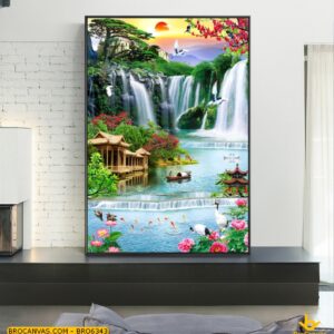 BRO6343 Tranh Treo Tường Sơn Thủy Khổ Lớn Phong Cảnh Thiên Nhiên Đẹp