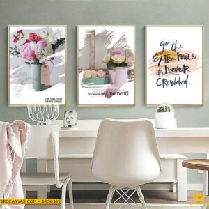 BRO6365 Tranh Trang Trí Những Bình Hoa Hồng Hiện Đại