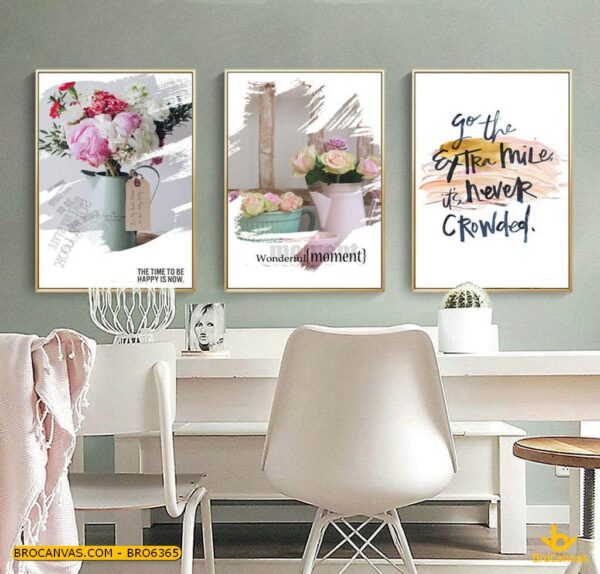 BRO6365 Tranh Trang Trí Những Bình Hoa Hồng Hiện Đại