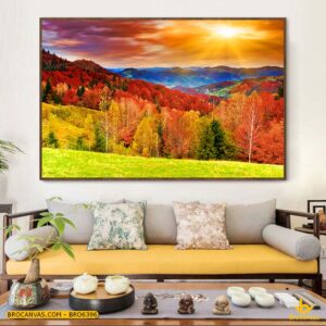BRO6396 Tranh Phong Cảnh Đồi Thông Đỏ