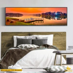 BRO6437 Tranh Cảnh bình minh tuyệt vời trên Hồ Xuân Hương Đà Lạt Việt Nam