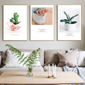 BRO6529 Tranh Những Chậu Hoa Dễ Thương Decor Nhà Cửa Phòng Khách