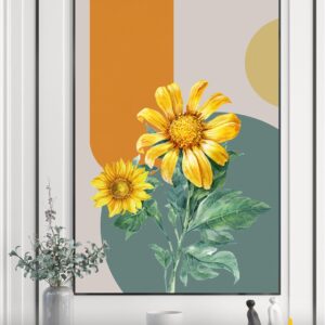 BRO6562 Tranh Hoa Hướng Dương Vẽ Sơn Dầu In Canvas Đẹp Nét