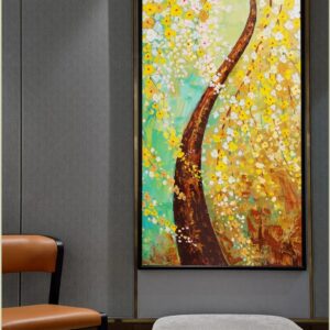 BRO6587 Tranh Hoa Mai Sơn Dầu Đẹp Treo Tường In Canvas