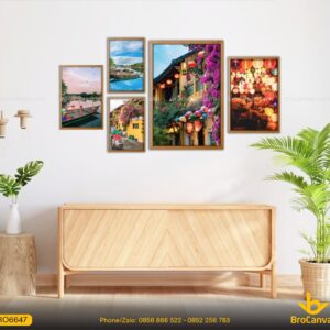 BRO6647 Tranh Phong Cảnh Hội An Nét Đẹp Phố Cổ