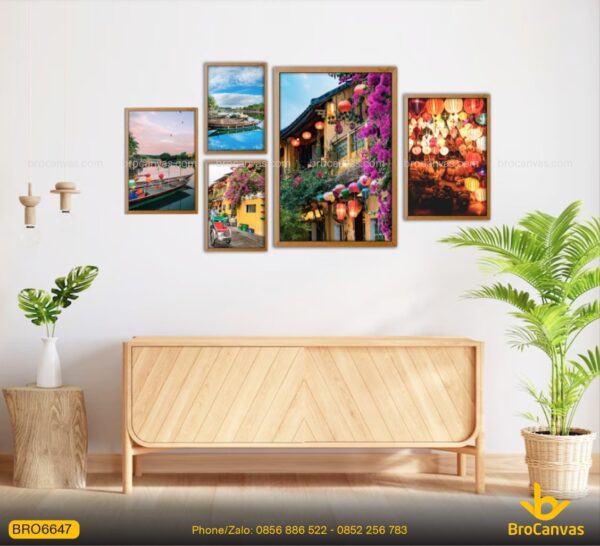 BRO6647 Tranh Phong Cảnh Hội An Nét Đẹp Phố Cổ