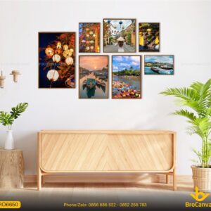 BRO6650 Bộ Tranh Phong Cảnh Hội An Thơ Mộng