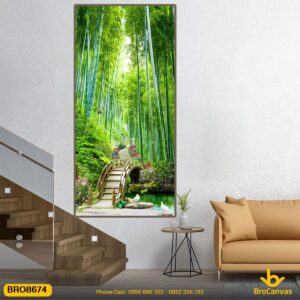 Tranh Canvas Cây Cầu Trong Rừng Trúc BRO8674