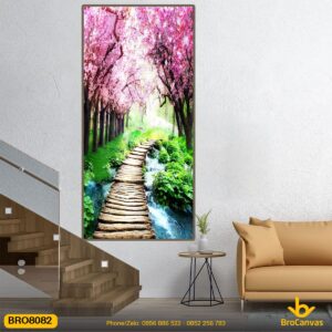 Tranh Phong Cảnh Con Đường Trong Rừng Cây Đào BRO8082