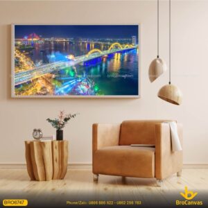 Tranh Phong Cảnh Đà Nẵng Cầu Rồng Phun Nước Và Lễ Hội Âm Nhạc BRO6747