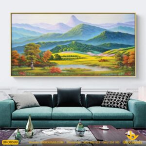 Tranh Phong Cảnh Đồi Núi Sơn Dầu Nghệ Thuật BRO6599