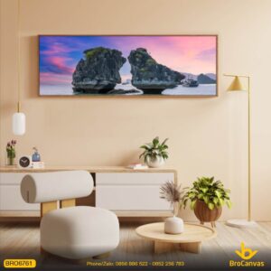 Tranh Phong Cảnh Vịnh Hạ Long Hòn Trống Mái BRO6761