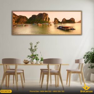 Tranh Phong Cảnh Vịnh Hạ Long Làng Chài Nổi BRO6758