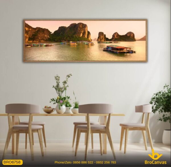 Tranh Phong Cảnh Vịnh Hạ Long Làng Chài Nổi BRO6758