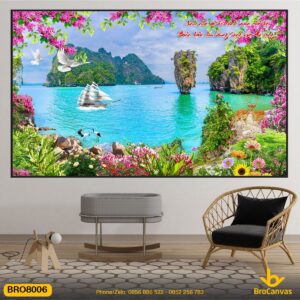 Tranh Phong Cảnh Vịnh Hạ Long Và Câu Thơ Hay BRO8006
