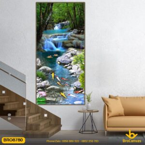 Tranh Suối Nước Chảy Trong Rừng Treo Tường Canvas BRO8780