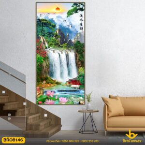 Tranh Thác Nước Treo Tường Phong Cảnh Sơn Thủy BRO8146