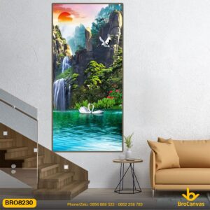 Tranh Thiên Nga Trong Hồ Nước Sơn Thủy BRO8230