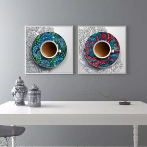 Tranh Trang Trí quán Cafe: “2 Ly Cà phê Decor Nghệ Thuật” CF-002