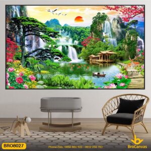 Tranh Treo Tường Sơn Thủy Đẹp Hiện Đại BRO8027