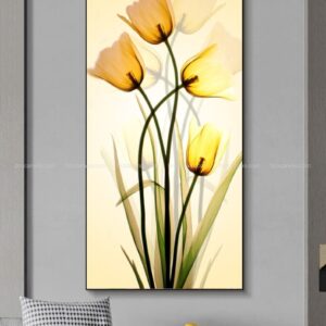 Tranh Treo Tường Trang Trí Hoa Tulip Vàng Nghệ Thuật BRO6743