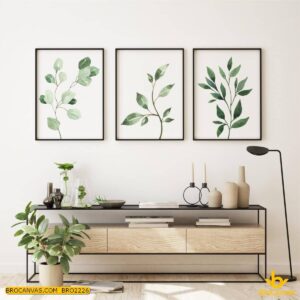 BRO2226 Bộ Tranh Canvas Trang Treo Tường Lá Cây Hiện Đại