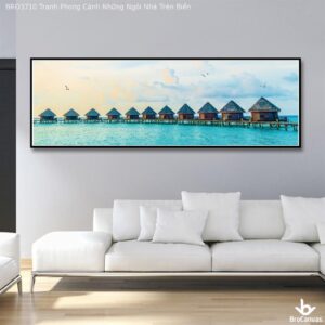 BRO3710 Tranh Phong Cảnh Những Ngôi Nhà Trên Biển