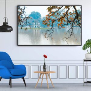 BRO4129 Tranh Tháp Rùa Hồ Hoàn Kiếm