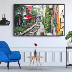 BRO4138 Tranh Xóm Đường Ray Xe Lửa tại Việt Nam