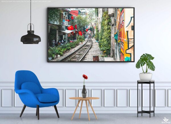 BRO4138 Tranh Xóm Đường Ray Xe Lửa tại Việt Nam