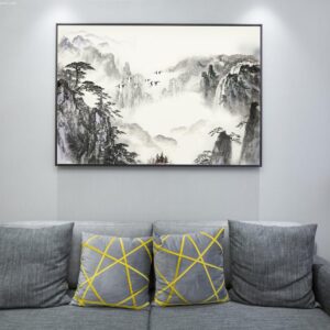 BRO4212 Tranh Thủy Mặc Những Nọn Núi