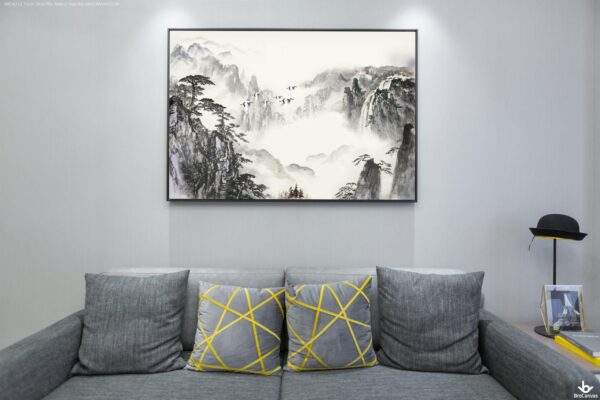 BRO4212 Tranh Thủy Mặc Những Nọn Núi